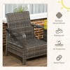 3 Piece Patio Furniture, PE Wicker Storage Table & Chairs - 4 of 4