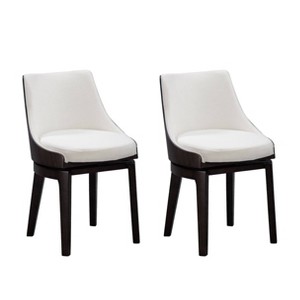 Set of 2 Orleans Swivel Low Back Dining Chairs Cream/Black - Boraam - 1 of 4