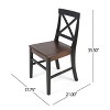 Modern Dining Chairs Set of 2, Farmhouse Acacia Wooden Dining Chairs, Armless Kitchen Chair, Black / Walnut-Christopher Knight Home - 3 of 4