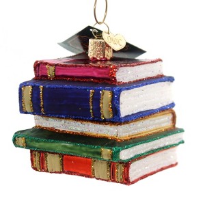Old World Christmas 2.75 In Stack Of Books Knowledge Scholar Read Student Tree Ornaments - 1 of 3