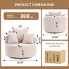 TiramisuBest Oversize Round Swivel Chair Cozy Club 360 degrees Swivel Sofa with 3 Pillows Chenille Fabric with Gray for sofa - 3 of 4