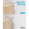 Itopfox Ultra Thin Flat Plug Power Strip with 6 Outlets, 3 USB Ports (1 USB-C), Surge Protector, 5ft Extension Cord for Home, Office, Travel, White - 2 of 4