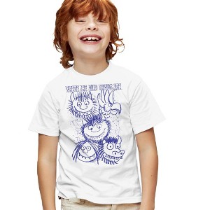 Where The Wild Things Are Wild Sketch Kids T Shirt For Youth, White - 1 of 4
