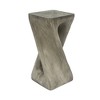 Lyngins Twisted Spiral Patio End Tables, MGO Accent Table, Wood-Look Outdoor End Table for Patio or Indoor Use, Outdoor Side Table - 4 of 4