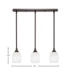Toltec Lighting Any 3 - Light Chandelier in  Dark Granite with 5" White Linen  Shade - 2 of 2