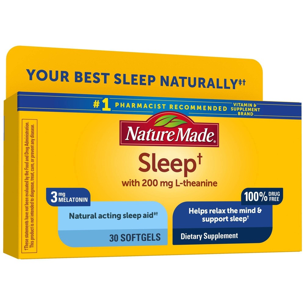 UPC 031604025755 product image for Nature Made Sleep Softgels - 3mg Melatonin + 200mg L - Theanine - 30ct | upcitemdb.com