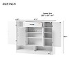 Modern Shoe Cabinet With Adjustable Shelves,Space-Saving Design Side Board Shoe Cabinet,Shoe Rack Cabinet,Entryway Shoe Cabinet-Cuddlewood - 4 of 4