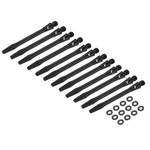 Unique Bargains 2BA Thread Aluminum Dart Shafts with Rubber Rings for Steel Tip 12 Pcs - 1 of 4