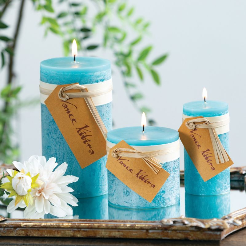 Sea Glass Timber Pillar Candles Kit - Set of 3, 3 of 5