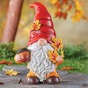 Collections Etc Charming Autumn Gnome Outdoor Garden Statue Red - 2 of 2