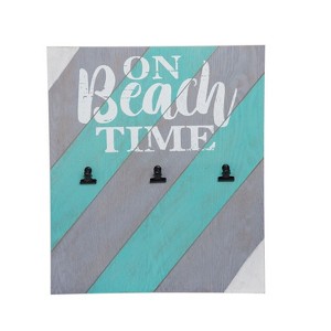 Beachcombers On Beach Time Picture Holder Coastal Plaque Wood Board Display Striped Coastal Nautical Beach Ocean 15.55 x 18.11 x 1.377 - 1 of 1