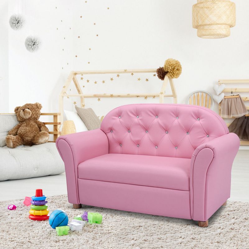 Costway Kids Sofa Princess Armrest Chair Lounge Couch Children Toddler Gift, 3 of 11