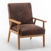 Sapphtopaz Accent Chair Solid Wood Arm Mid-Century Modern Chair Lounge Reading Chair for Adults Apply to Living Room, Bedroom, Office - 4 of 4