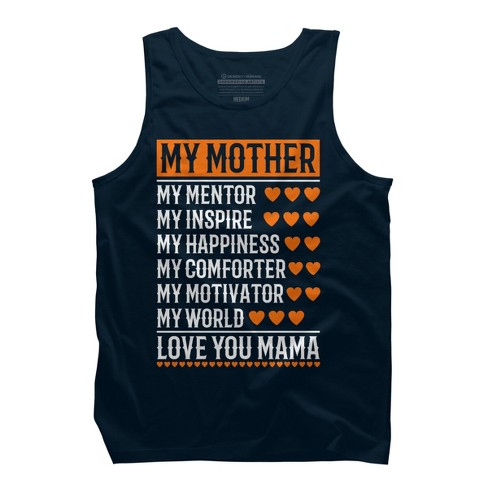 Men's Design By Humans Best Mother Description Hearts By Olafami Tank Top -  Navy - X Large : Target