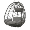 SKRAN Foldable Swing Chair with Stand, Rattan Wicker Hanging Egg Chair Hammock Chair with Cushion and Pillow for Bedroom Patio Garden - 4 of 4