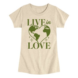 Girls' - Instant Message - Live In Love Fitted Short Sleeve Graphic T-Shirt - 1 of 4