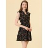 INSPIRE CHIC Women's V-Neck Ruffle Cap Sleeve A-Line Floral Chiffon Dress - 2 of 4
