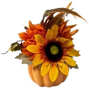 Northlight 14.75" Sunflower and Pumpkin Fall Decoration - 1 of 3