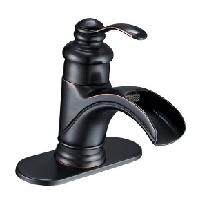 BWE Waterfall Single Hole Single-Handle Low-Arc Bathroom Faucet with Pop-up Drain Assembly - 1 of 4