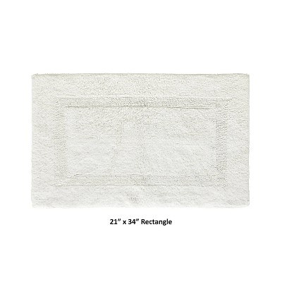 Ivory Cotton Reversible Plush Bath Rug 21" x 34"
