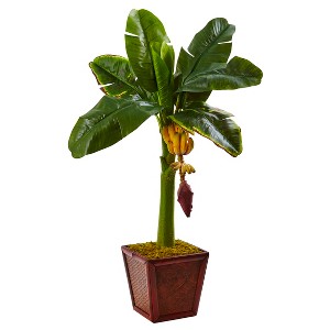 Nearly Natural Banana Tree in Wooden Planter - 1 of 1