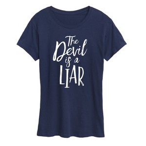 Women's - Instant Message - Devil Is A Liar Short Sleeve Graphic T-Shirt - 1 of 4