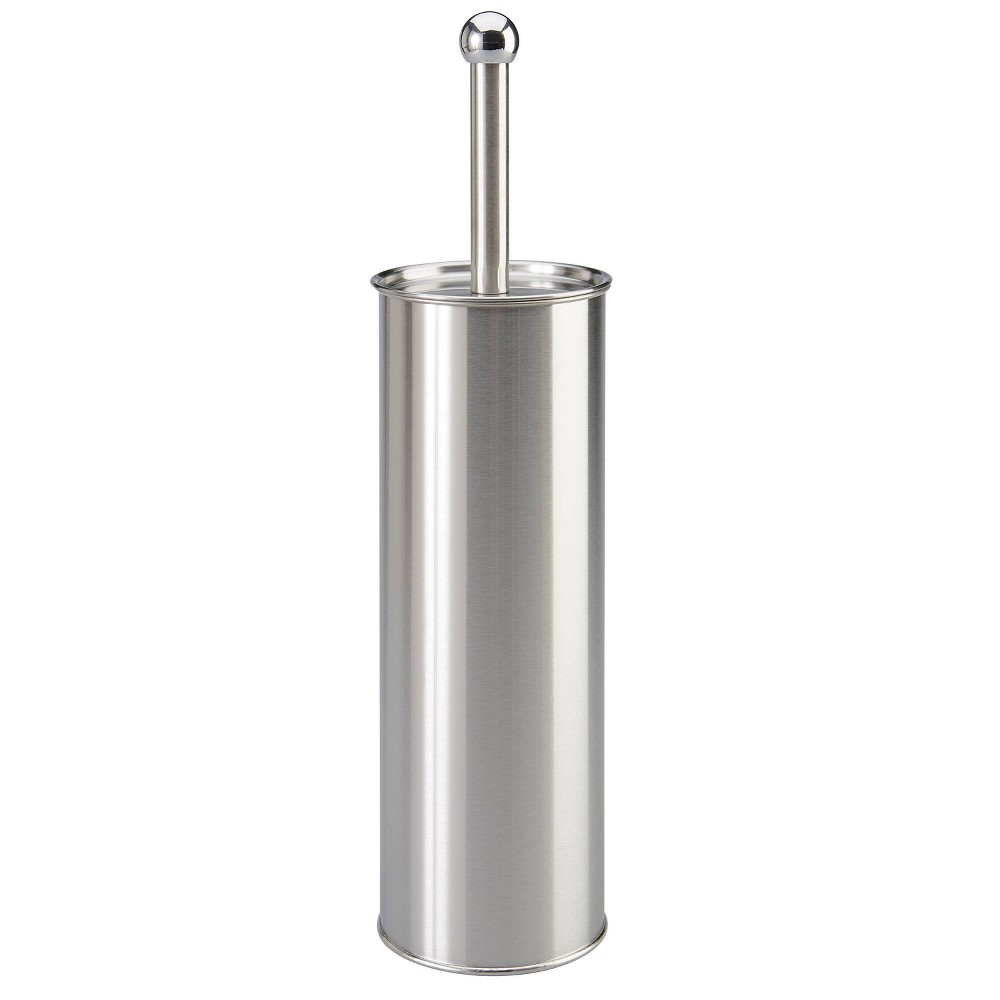 Toilet Brush Holder Stainless Steel/White - Bath Bliss
