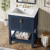 Tribesigns 24" Bathroom Vanity with Sink, Modern Bathroom Sink Cabinet with Ceramic Basin - 3 of 4