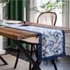 Anna-Kaci Floral Embroidered Table Runner with Crocheted Lace Edges - 3 of 4