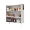 3 Tier Pantry Storage Cabinet, 43" Freestanding Bakers Rack, Metal Kitchen Food Storage Cabinet, Microwave Rack for Kitchen Dining Room - 2 of 4