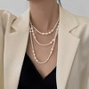 HTUTWOO Layered Pearl Beaded Necklace Vintage Pearl Strands Flapper Beads Necklace for Women's Clothing Jewelry Accessories - 2 of 4