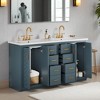 Mshliw 60 Inch Double Bathroom Vanity with Ceramic Sink Combo, Modern Freestanding Cabinet with 6 Drawers and 4 Soft Close Doors, Solid Wood Frame - 3 of 4