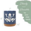 Elanze Designs Floral Frog Flowers Arrangement Toad Ceramic Cork Bottom Navy Blue Large Capacity Utensil Holder Crock for Countertop Storage, Stylish - 2 of 4
