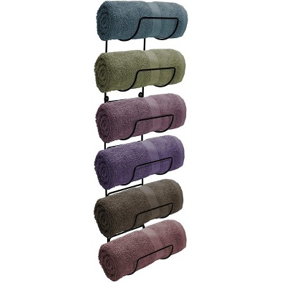 Sorbus Towel Rack Holder - Wall Mounted Storage Organizer for Towels, Washcloths, Hand Towels, Linens, Ideal for Bathroom, Spa, Salon, Modern Design