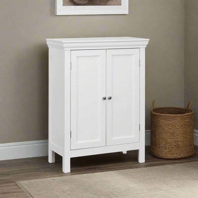 White Two-Door Cabinet with Adjustable Shelving