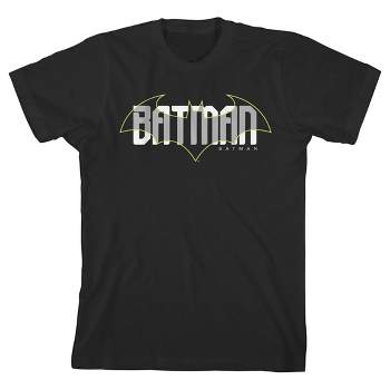 Batman Emblem Overlapping Black T-Shirt Toddler Boy to Youth Boy