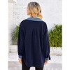 Women's Polar Fleece Shirt Jacket, Button - Down Long - Sleeve Coat with Chest Pockets, Casual Fall & Winter Outerwear - 4 of 4