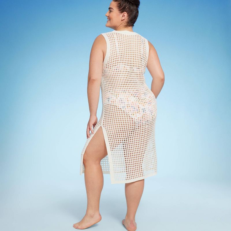 Women's Crochet Cover Up Midi Dress - Shade & Shore™, 3 of 8