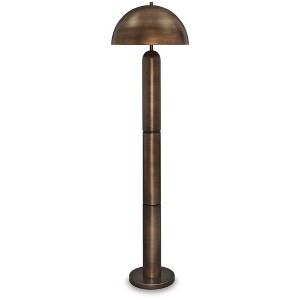 Signature Design by Ashley Wendfield Industrial Metal Floor Lamp with Dome Shade - Antique Copper - 1 of 4
