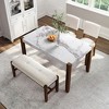 VYNXARIA 4-Piece Modern Dining Furniture Set, 4-Person Space-Saving Dinette for Kitchen, 46" Faux Marble Style Table and 2 Upholstered Chairs - 2 of 4