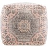 Livabliss Samsun 18"H x 18"W x 18"D Traditional Pale Pink Pouf: Cotton Square Floor Ottoman - 4 of 4