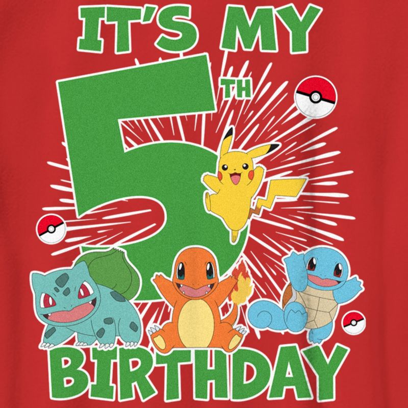 Boy's Pokemon It's My 5th Birthday T-Shirt, 2 of 5