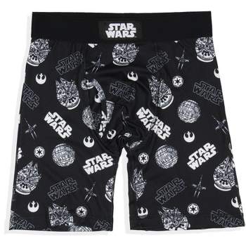 Star Wars Mens' Death Star Tag-Free Boxers Underwear Boxer Briefs Black