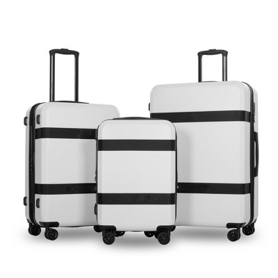3 Pcs Expandable Luggage Sets,Pc+Abs Hardside Luggage Travel Sets With 360° Silent Spinner Wheels Tsa Lock Telescopic Handle ,20/24/28 Inch