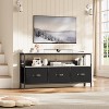 55” Black TV Stand with Grey Drawers, Dresser-Style Entertainment Center for Living Room & Bedroom Storage - 4 of 4