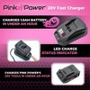 Pink Power PP205 20V Lithium Ion Charger for PP202 Battery - Works with PP203 Drill Kit, PP201 Cordless Stick Vacuum and PP204 Cordless Detail Sander - 2 of 4
