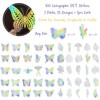 Wrapables Waterproof Transparent Holographic Glitter PET Butterfly and Leaf Stickers for Scrapbooking, Journaling, Water Bottles, Phones, (100pcs) - 2 of 4