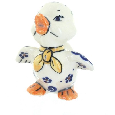 Blue Rose Polish Pottery Spring Blossom Small Duck