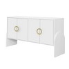 Four-Door Metal Handle Storage Cabinet,  Accent Cabinet Wiht Adjustable Shelf,  Modern Cabinet-Cuddlewood - 3 of 4