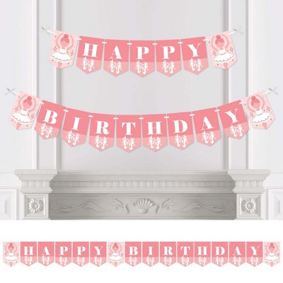 Big Dot of Happiness Tutu Cute Ballerina - Ballet Birthday Party Bunting Banner - Birthday Party Decorations - Happy Birthday